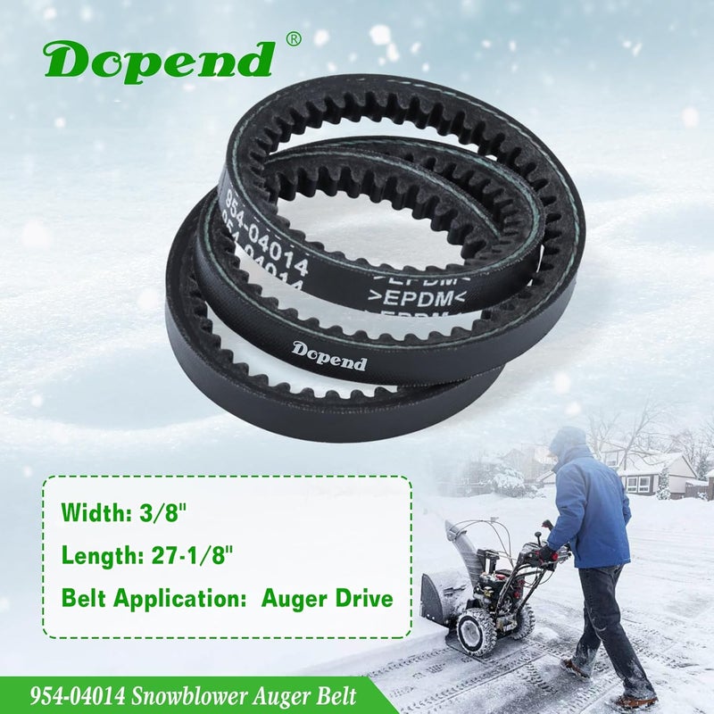 Dopend 954-04014 Snowblower Auger Belt 3/8'' x 27-1/8'' for MTD, Craftsman, Cub Cadet 2-Stage Snowblowers, Replaces 954-05110, 754-04014 Belt - Image 4